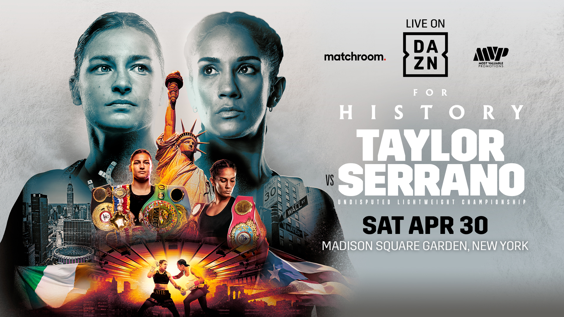 KATIE TAYLOR AND AMANDA SERRANO TO MEET IN HISTORIC BOXING CLASH ON APRIL 30